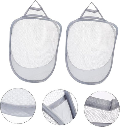 PRETYZOOM 2pcs Wall Hanging Laundry Organizer Basket Breathable Sundries Storage Baskets for Dirty Clothes Neat Home Decor Space-saving Design