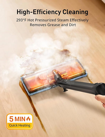 5 Pack Steam Mop Replacement Pads Compatible with Aspiron Steam Cleaners AS-CA019, Floor Steamer Pads Washable, Reusable Microfiber Cleaner Pads All Hard Floors, 5-Pack