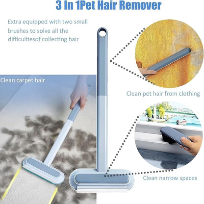 Pets Hair Remover,Pet-Dog-Cat-Hair-Remover-Couch,4 in 1 PetHair Removal Tool,Multifunctional HairRemoval Brush,4 in 1 Pet HairRemover for Couch,Long Handle,Removable,Reusable,for Carpets (2)
