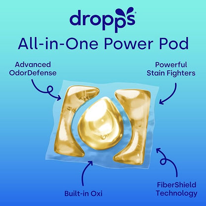 Dropps 4-in-1 Plus Oxi Laundry Detergent Pods, Crisp Breeze (38 Count) - Laundry Pods | Advanced Odor Defense | Fights Stains | Whitens & Brightens | Clean Ingredients | Plastic Free Packaging