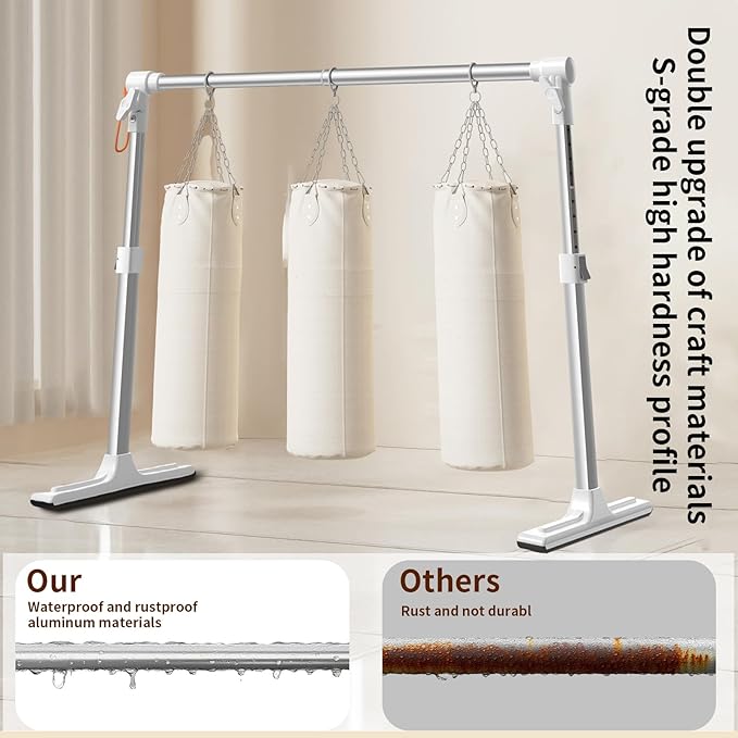 Foldable Adjustable Closet Rod,20.86-35.43in Width Aluminum Clothes Hanging Rod,Portable Drying Rack for Closet Storage RV Laundry Small Space,Tool-free installation,Heavy Duty Tension Rod