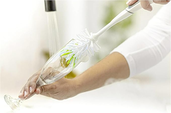 Scotch-Brite Glass and Water Bottle Brush, Long-Lasting,Safe on Glassware,Shaker Bottles,Food Processors & More,Non-Slip Handle, Durable,Reusable,Clean in Top Rack of Your Dishwasher (Pack of 6)