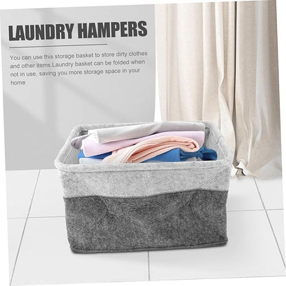 Vaguelly Organizer Laundry Hamper Basket Foldable Felt Basket for Clothes Storage