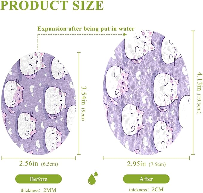 Cute Cat Kitchen Scrub Sponges, Pop-up Kitchen Cleaning Sponges Reusable Dish Washing Sponges for Bathroom Household Cleaning 3 Pack - Non Scratch Scrubber