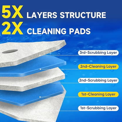 120Ct Aromative Toilet Brush Refills, Toilet Bowl Cleaner Refills, Double-Layer Cleaning Pads Added, Disposable Refill Heads for Toilet Bowl Cleaner Wands，Bulk （Patented）