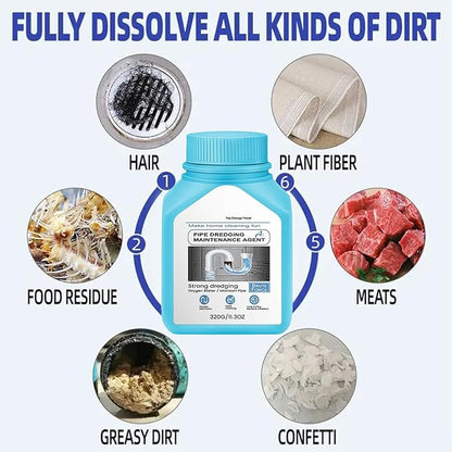 Drain Clog Remover Powerful Unclogging Sink Hair Cleaner, Sink Drain Cleaner for Kitchen Bathroom, Unclogging Solution for Pipes, Toilets & Showers Fast Acting Drains Unclogger (1PCS)