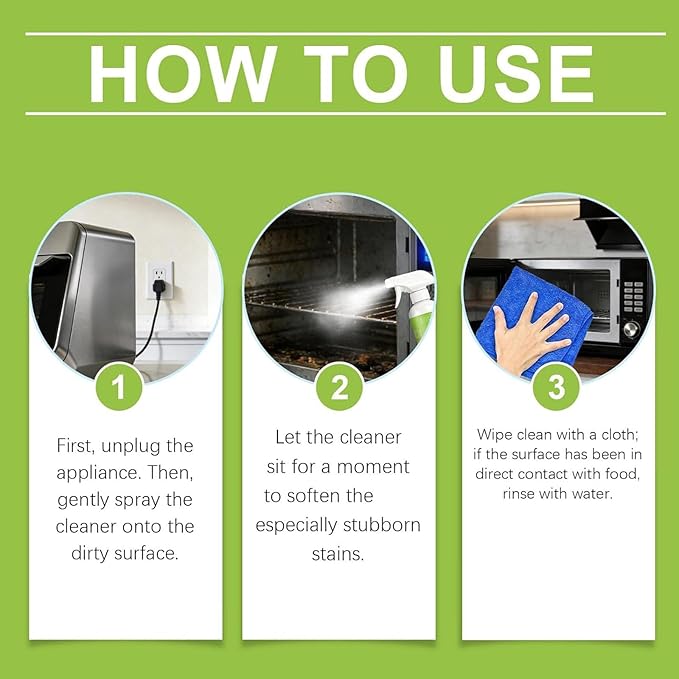 Electrolyzed Ion Kitchen Cleaner Spray, Kitchen Appliance & Grease Cleaner, Natural Enzyme Cleaners, Multi-Purpose Grime Remover for Pot, Oven, Stove, Range Hood & Countertops (3Pcs,300ml)