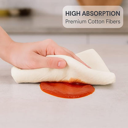 Dish Cloths Cotton | Kitchen Wash Cloth | Shop Towels Absorbent and Lint Free Flour Sack | Dishcloths for Kitchen Washing Dishes | Thick Absorbent Quick Dry Dish Rags | 50 Pack 13"x13" Natural