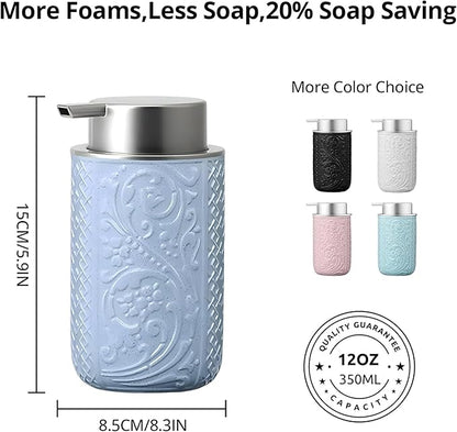12OZ/350ML Ceramic Foaming Soap Dispenser Empty Hand Soap Dispenser Refillable Lotion Containers with Pump
