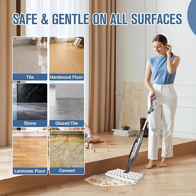 2 Pack Steam Mop Replacement Pads Compatible with Shark Genius Steam Mop S5003D S5002Q S5004 S6001W S6001WM S6002 & Lift-Away Pro Steam Mop S3973 S3973D S3973WM, Washable Microfiber Mop Pads Reusable