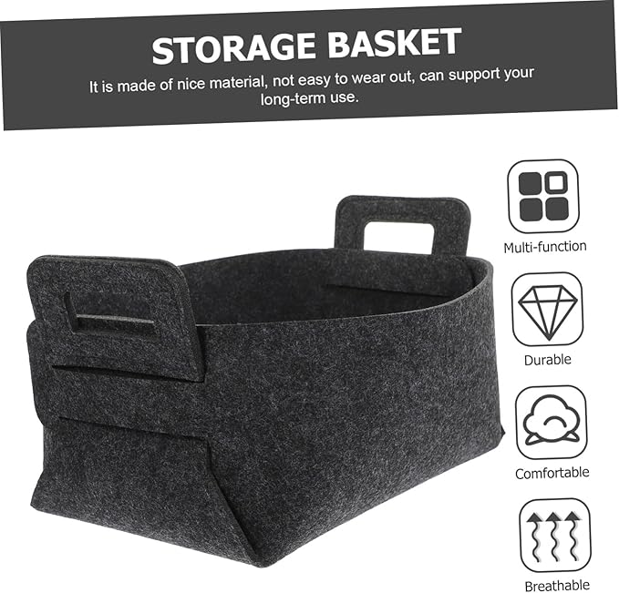 VICASKY Foldable Laundry Basket Organizer with Handles Capacity Polyester Hamper for Clothes and Blankets and Portable Storage Bin for Nursery and Home Deep Gray