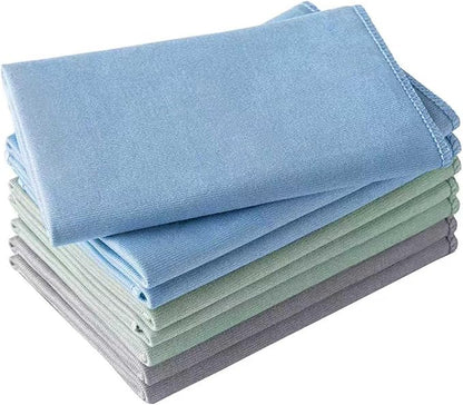 Microfiber Glass Cleaning Cloth 8 Pack, 16 Inch X 12 Inch, Lint Free Quickly Clean Window, Glasses, Windshields, Mirrors, and Stainless Steel, Multicolor