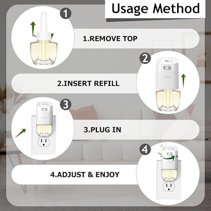 Plug In Air Freshener Refills for Home - Palo Santo & Eucalyptus Sage, Baby Powder Scent For Bedrooms & Bathrooms, 12 Count, 7.92 Fl Oz, Compatible with Air Wick & Glade, Not Include Glade Plus