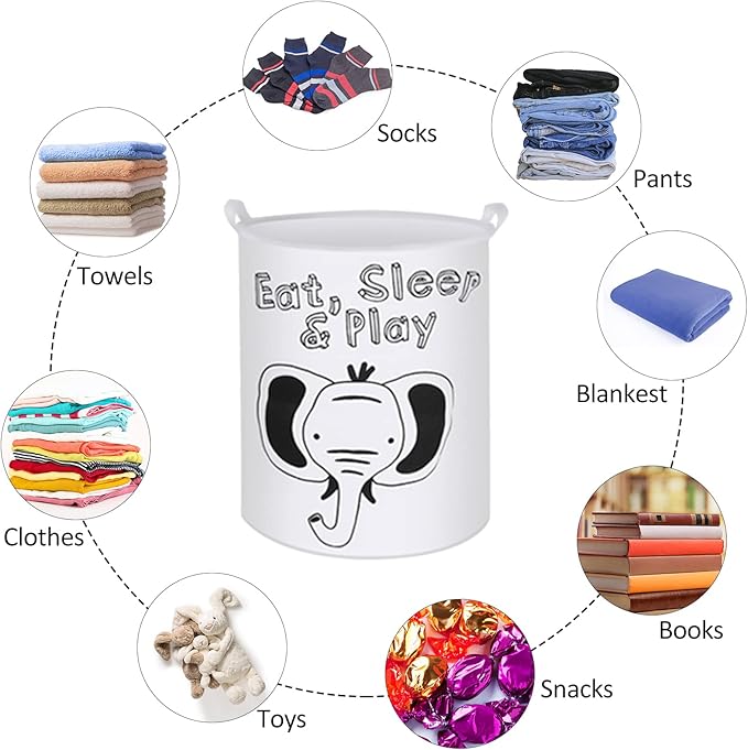 Collapsible Laundry Basket in Bedroom Waterproof Laundry Hamper in Bathroom Large Laundry Bag in College Dormitory Cloakroom Livingroom Nursery Organizer Toy Bin