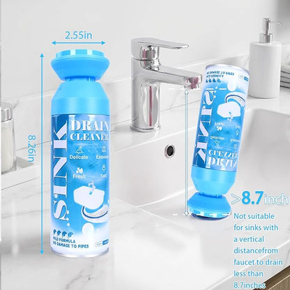 Foaming Drain Cleaner - Sink Cleaner and Deodorizer for Kitchen Sinks, Shower Drains, and Tubs, Monthly Maintenance to Avoid Clogs. (2pcs, sea blue)