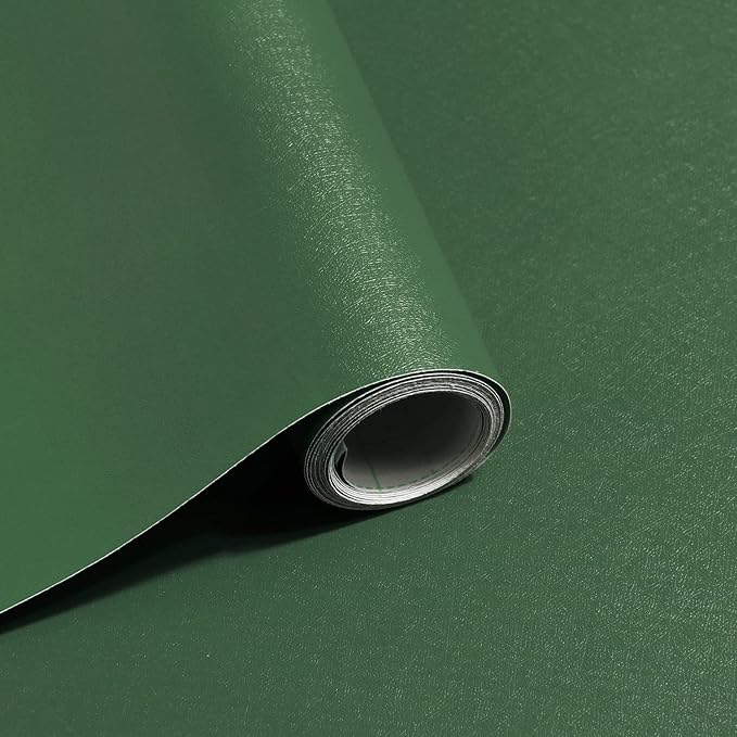 Safiyya 118"x17.7" Olive Green Peel and Stick Wallpaper Solid Color Dark Green Contact Paper Temporary Self Adhesive Contact Paper Decorative Wallpaper Vinyl Rolls for Wall