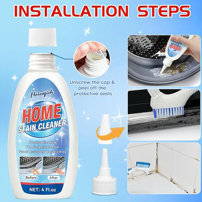 Mold Stain Cleaning Gel, Household Washing Machine Cleaner for Washing Machine Seal, Refrigerator Strips, Grout Cleaner for Tile Sink Bathroom Shower, Front Load Washer Cleaning Solution