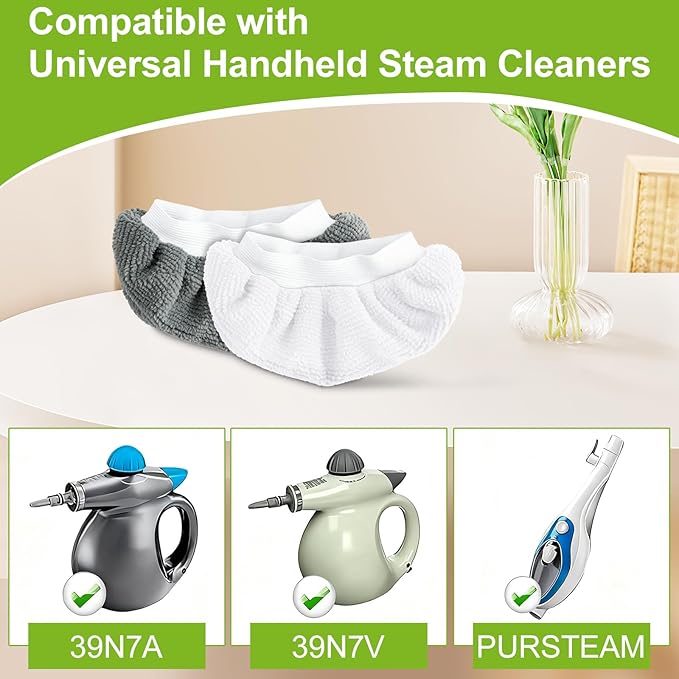 CEYAZYE 20 Pack Microfiber Cloths for Handheld Steam Cleaner, Universal Steam Mop Pads Replacement, Steams Shot Accessories Reusable Washable, Compatible with Most of Handheld Models