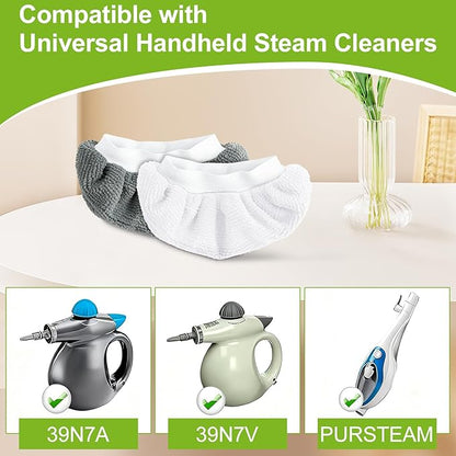 CEYAZYE 20 Pack Microfiber Cloths for Handheld Steam Cleaner, Universal Steam Mop Pads Replacement, Steams Shot Accessories Reusable Washable, Compatible with Most of Handheld Models