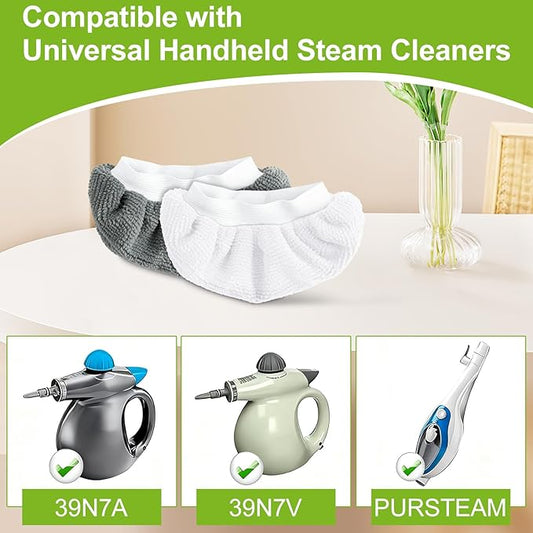 CEYAZYE 20 Pack Microfiber Cloths for Handheld Steam Cleaner, Universal Steam Mop Pads Replacement, Steams Shot Accessories Reusable Washable, Compatible with Most of Handheld Models