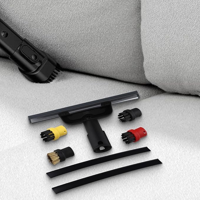 Accessories Kit for Karcher Steam Cleaner SC1 SC2 SC3 SC4 SC5 with Steam Squeegee Glass Scraper for Round Cleaning Brushes for Windows Mirrors Tiles Upholstery Carpet