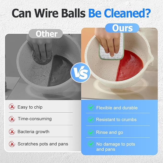Multipurpose Steel Wire Cleaning Cloth - Double-Sided Scrub Rag for Kitchen Pots Pans Wet Dry (15)