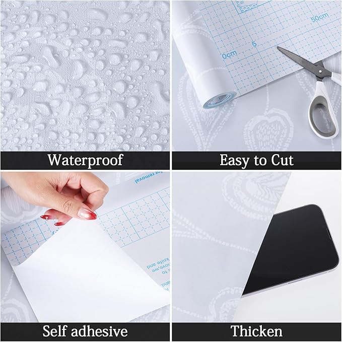 GloryTik Peel and Stick Wallpaper Boho Modern Wall Paper Peel and Stick Removable Contact Paper Self Adhesive Wallpapers for Bedroom and Bathroom Wallpaper Cabinet Shelf Liner Vinyl 17.3'' x 80''