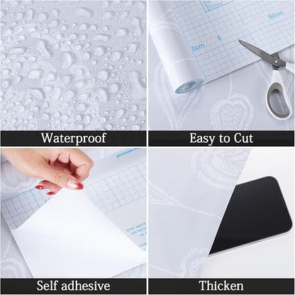 GloryTik Peel and Stick Wallpaper Boho Modern Wall Paper Peel and Stick Removable Contact Paper Self Adhesive Wallpapers for Bedroom and Bathroom Wallpaper Cabinet Shelf Liner Vinyl 17.3'' x 200''