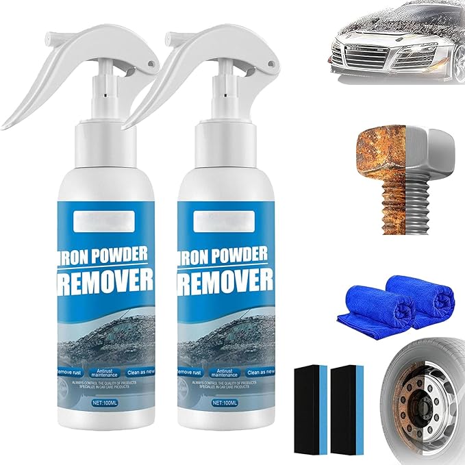 2026 New Multi-functional Quick-acting Rust Removal Spray, Fast-acting Spray to Remove Iron, Portable Car Rust Removal for Metal, Tools, Cars, Chains (2PCS)