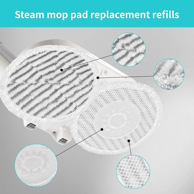 AIR U+ S8201 Pads Replacement Steam Mop Pads for Shark S8201 S7001 S8001 S7201 S7000AMZ S7000 S7005 S7020 S7001C Series Steam & Scrub All-in-One Scrubbing Mop, 4 Pack
