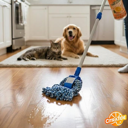 Hardwood Floor Cleaner and Polish Restorer – Heavy Duty Plant-Based Cleaning & Conditioning Citrus Formula for Tile, Wood, Laminate & Vinyl Floors – Non-Toxic, Streak-Free, Safe for Kids & Pets
