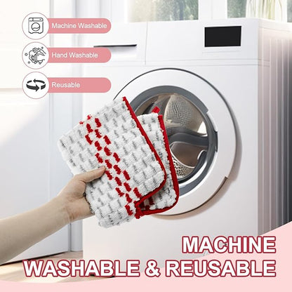 Spray Mop Pads Compatible with Promist Max - Reusable Mop Refills for Oceda Promist Max, Microfiber Double Sided Usable Dry Wet Floor Cleaning (6 Pack Red)