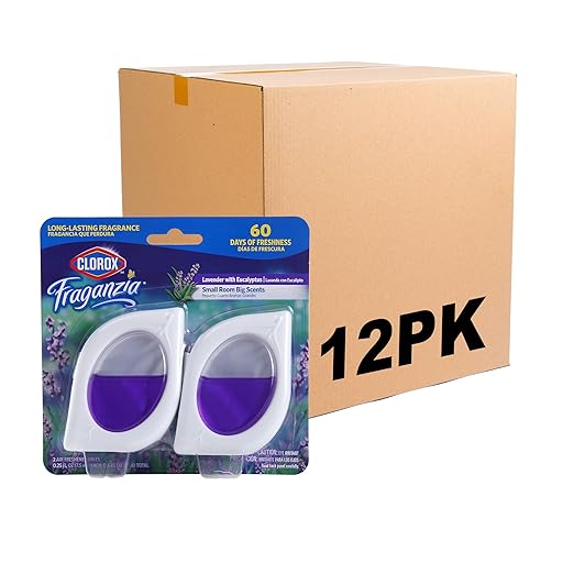 Clorox Fraganzia Small Rooms Air Freshener, Lavender with Eucalyptus - Peel & Place Air Freshener, No-Plug, Battery-Free for Closets, Laundry Room, Entry Way, Bathroom, 0.25 Fl Oz Each, 24 Count