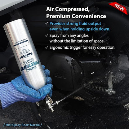 FIRSTINFO A1639 (3rd Gen) Patented Max. Pressure 140psi / 1000ml Thickened Aluminum Canister Refillable Aerosol Spray Can | Pneumatic Compressed Air Sprayer | Wide Mist & JET Spray