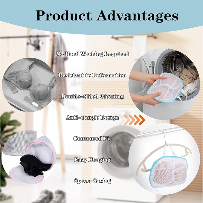 2 Pack Bra Washing Bags For Laundry Mesh Wash Bag For Delicates Zipper Large Bra Laundry Bags For Washing Machine Lingerie Bag For Washings Delicates Home College Dorm