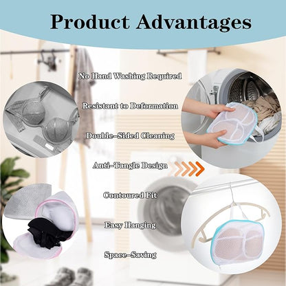 2 Pack Bra Washing Bags For Laundry Mesh Wash Bag For Delicates Zipper Large Bra Laundry Bags For Washing Machine Lingerie Bag For Washings Delicates Home College Dorm