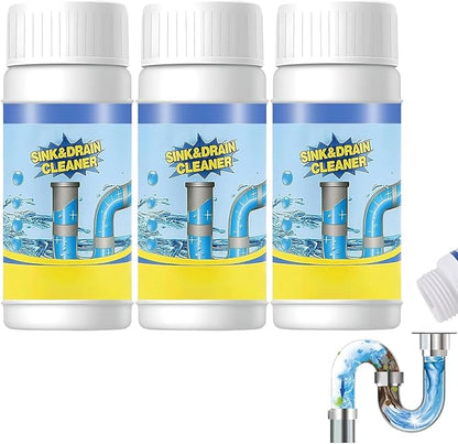 Sink & Drain Cleaner Powder, Quick Foaming Heavy Duty Clog Remover for Kitchen, Bathroom, Shower & Sewer Drains, 2026 New Multi-functional Pipeline Dredging Agent (3Pcs)