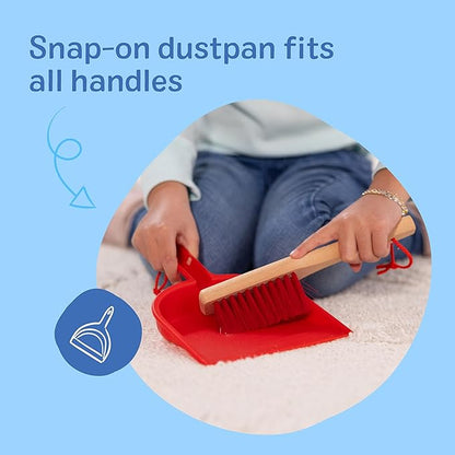 Melissa & Doug Dust Sweep Mop, 6-Pc. Toddler Cleaning Set with Kids Broom & Accessories, Preschool Learning Activities & Kids Toys for Girls & Boys 3+
