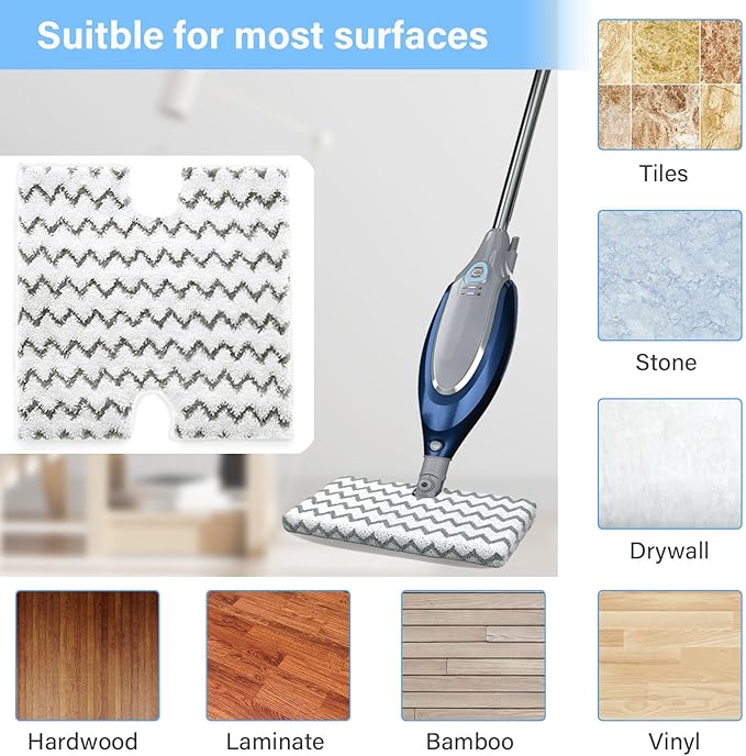 S3973D Steam Mop Replacement Pads for Shark Lift-Away Pro & Genius Steam Pocket Mop S3973 S3973D S5003D S3973WM S5001 S5002Q S5003A S5004 S5004W S6001W S6001WM S6002 S6002C,Part # P184WQ, 8 Pack