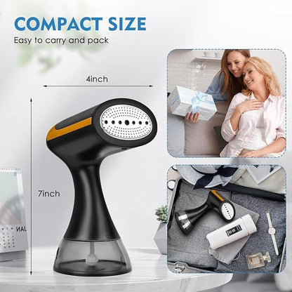 ZOOY Steamer for Clothes 1500W, Clothes Steamer for Home, Office, Travel, Portable Handheld Garment Steamer Upgraded 300ML Large Capacity Water Tank, Wrinkle Remover(Black)