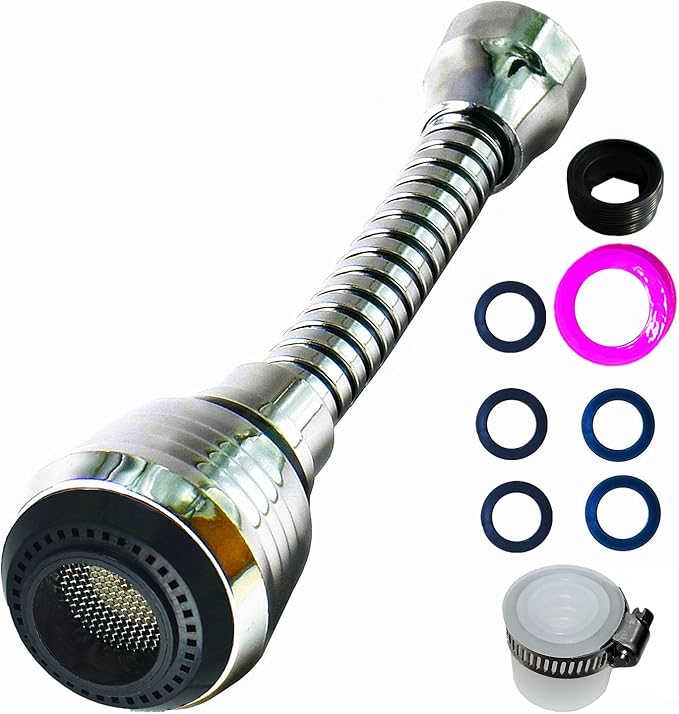 Faucet Sprayer Attachment Flexible Tap Extension Aerator 360 Degree ABS For Kitchen Sink Cold Hot Water