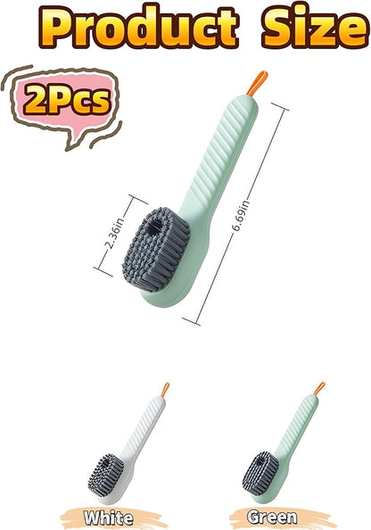 luvilly2Pack Multifunctional Laundry Brushes, Cleaning Brush with Soap Dispenser,Shoe Brushes for Cleaning (Green and White)