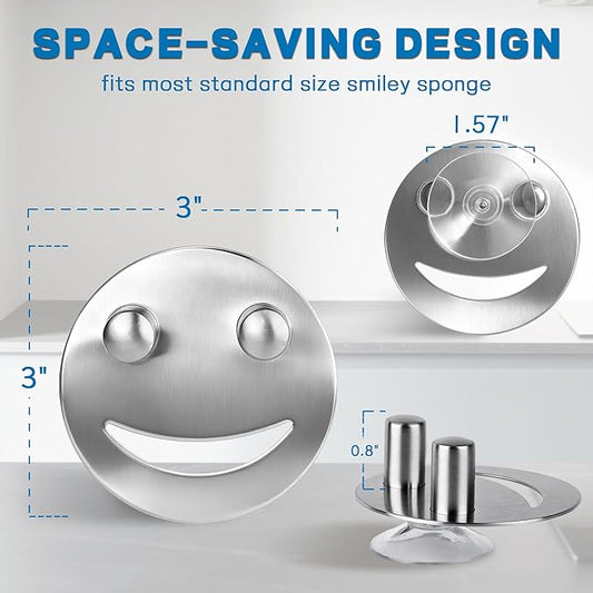 Discount Parts Direct Stainless Steel Sponge Holder For Scrub Daddy Mommy Sponge, Bathroom Kitchen Sink Caddy Organizer Storage with Suction Cup, Dishwasher Safe, Keep Sponge Dry, Silver, 1-Pack