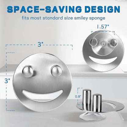 Discount Parts Direct Stainless Steel Sponge Holder For Scrub Daddy Mommy Sponge, Bathroom Kitchen Sink Caddy Organizer Storage with Suction Cup, Dishwasher Safe, Keep Sponge Dry, Silver, 2-Pack