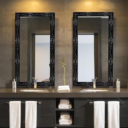 NeatiEase Flexible Molding Trim Wall Trim Self Adhesive, 16.4 Feet Peel and Stick Mirror Frame Border, Waterproof Bathroom Decor, Home Decor (Black)