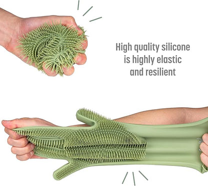Goodful Silicone Kitchen Rubber Gloves, Oversized, Reusable, Waterproof
