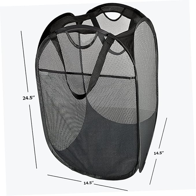 Folding Laundry Basket Square Collapsible Storage Container for Clothes Capacity Black Clothes Hamper for Home College Dorm and Travel