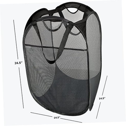 Folding Laundry Basket Square Collapsible Storage Container for Clothes Capacity Black Clothes Hamper for Home College Dorm and Travel