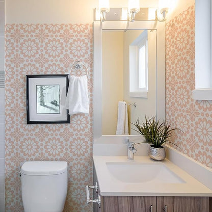 AM AMAONM 10pcs 20x20cm Removable Square Vintage Floral Pattern Tile Stickers 3D Decorative Peel and Stick Vinyl Self Adhesive Wall Tiles Decor Decals for Kitchen Backsplash Bathroom Furniture (F)