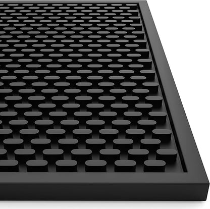 AXIESO Silicone Drip Mat - 1/2 Inch Thick, Heat-Resistant and Food Safe - Counter Top, Coffee Bar or Restaurant - Drying Mat for Glasses - 18x12 Inches